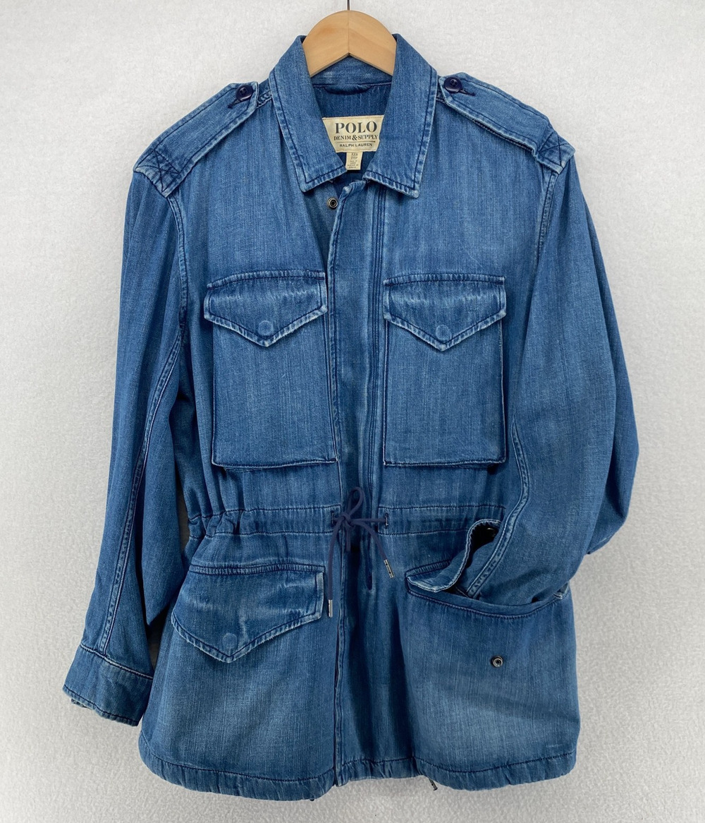 POLO RALPH LAUREN DENIM SUPPLY Jacket Womens 2XS Surplus Denim Field Cotton Blue